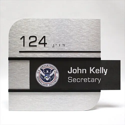 3d aluminum ADA door sign
