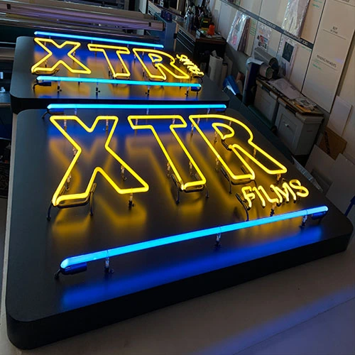 Custom neon sign with vibrant colors for brand visibility