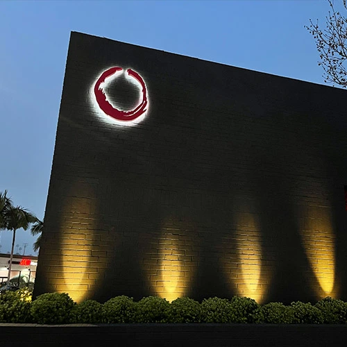 red logo backlit