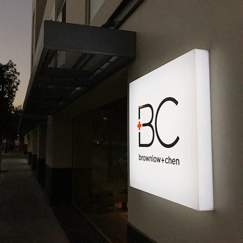 flat cut brushed aluminum letters